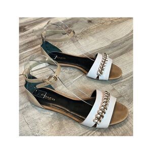 Coach Seabreeze Leather Ankle Strap Sandal w/chain size 7
